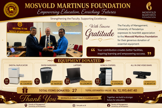Mosvold Martinus Foundation Equipment Donation